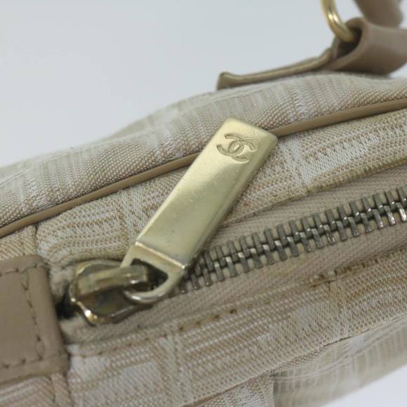 CHANEL New Travel Line Shoulder Bag Nylon Beige CC Auth ki4086 - Picture 10 of 16